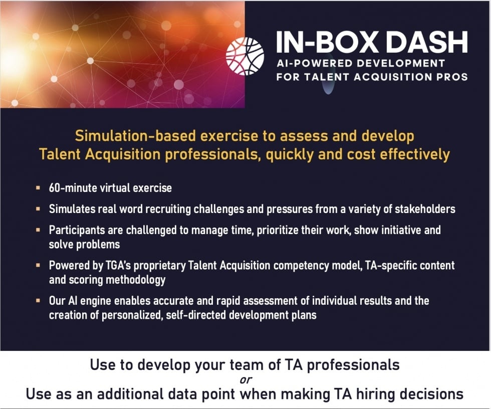 In-Box Dash: AI-Powered Simulation for Selecting, Training and Developing Recruiting Professionals